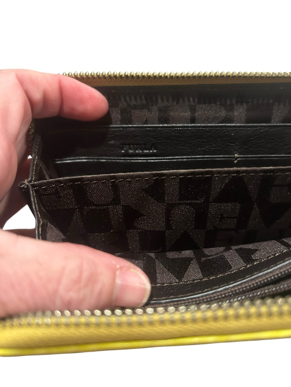 Furla Yellow Croc-Embossed Zip Wallet - Picture 5 of 5